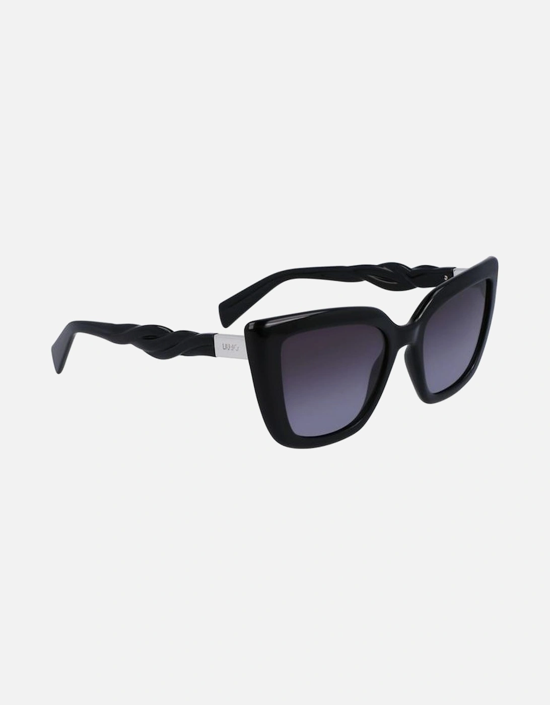 Leather Shoulder Bag with Gold Hardware Women - Black Sunglasses