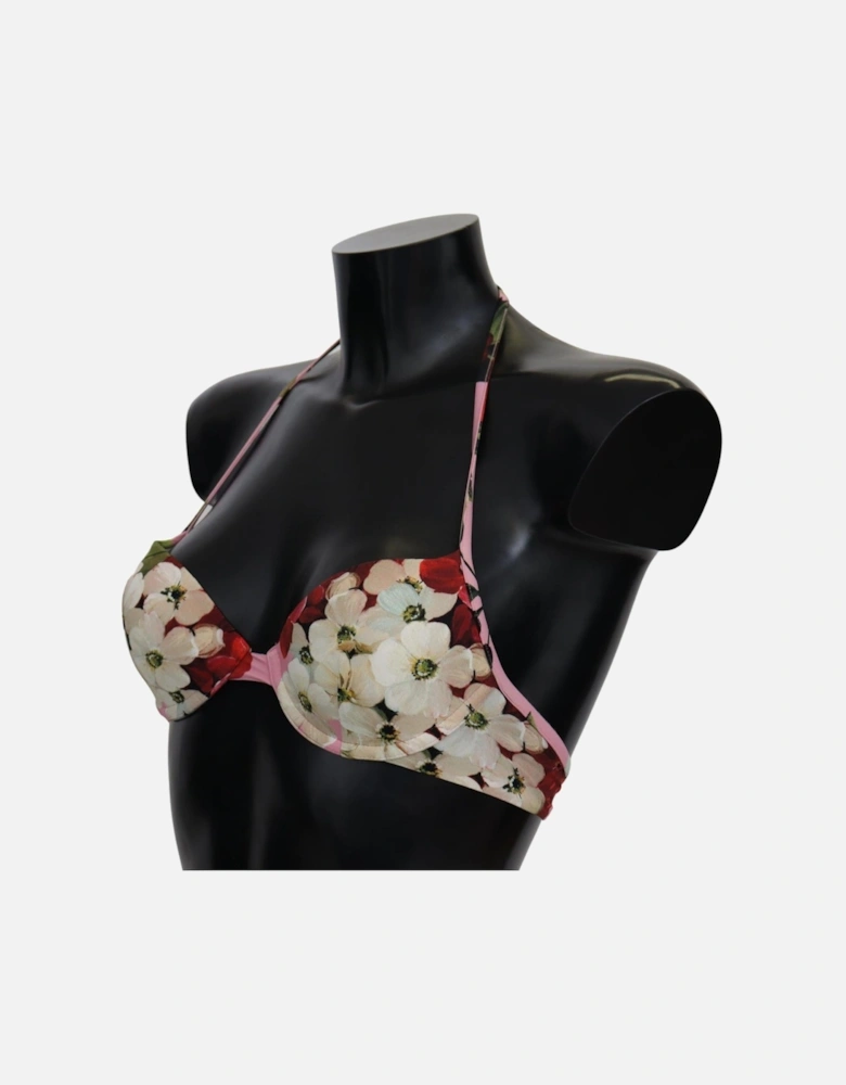 Floral Print Halter Bikini Top Women - Multicolor Swimwear