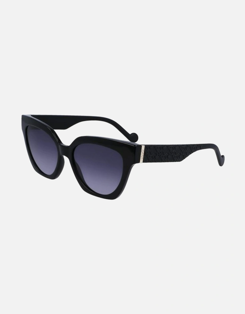 Leather Crossbody Bag with Chain Strap Women - Black Sunglasses