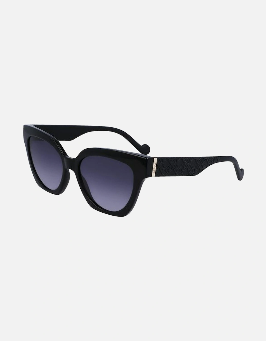 Leather Crossbody Bag with Chain Strap Women - Black Sunglasses