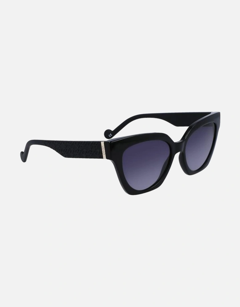 Leather Crossbody Bag with Chain Strap Women - Black Sunglasses