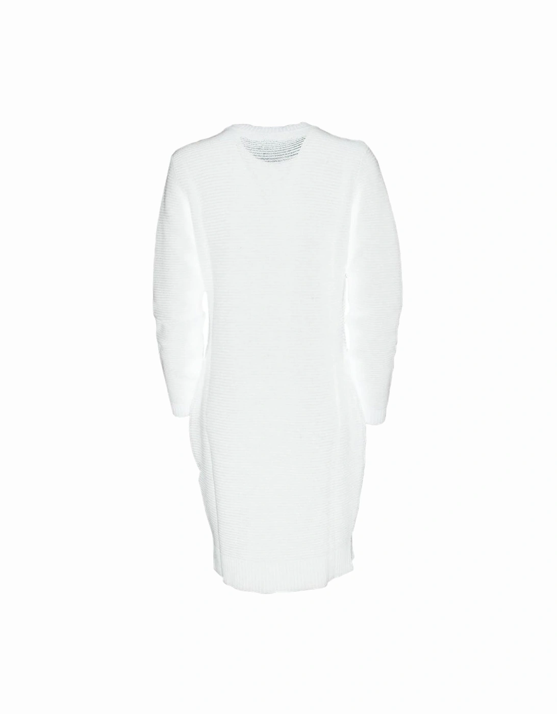 Heart Sweater Dress Ribbed Knit Long Sleeve Women - White Dresses