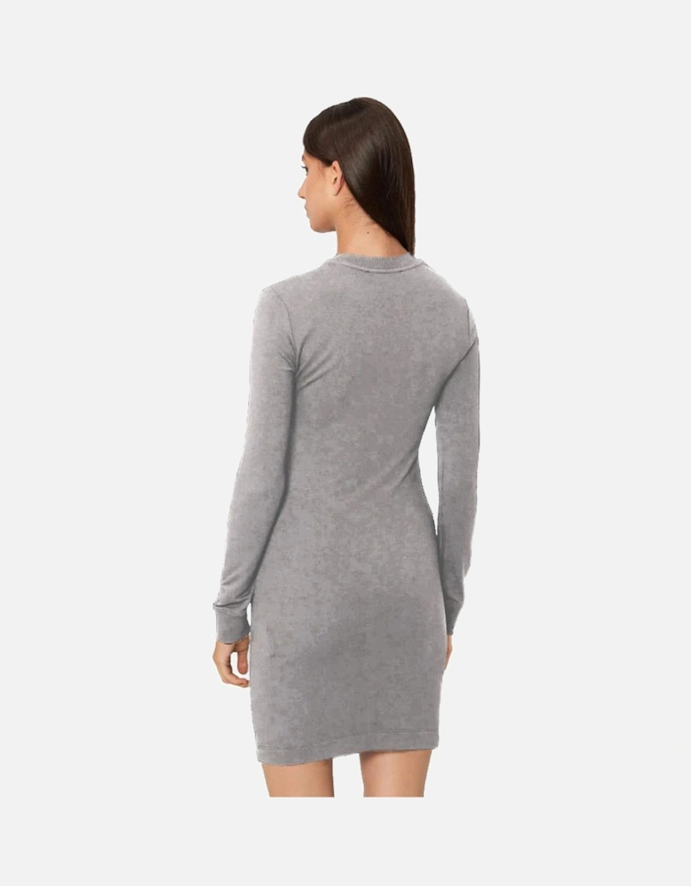 Logo Dress Long Sleeve Mini Dress Women - Gray Dresses
