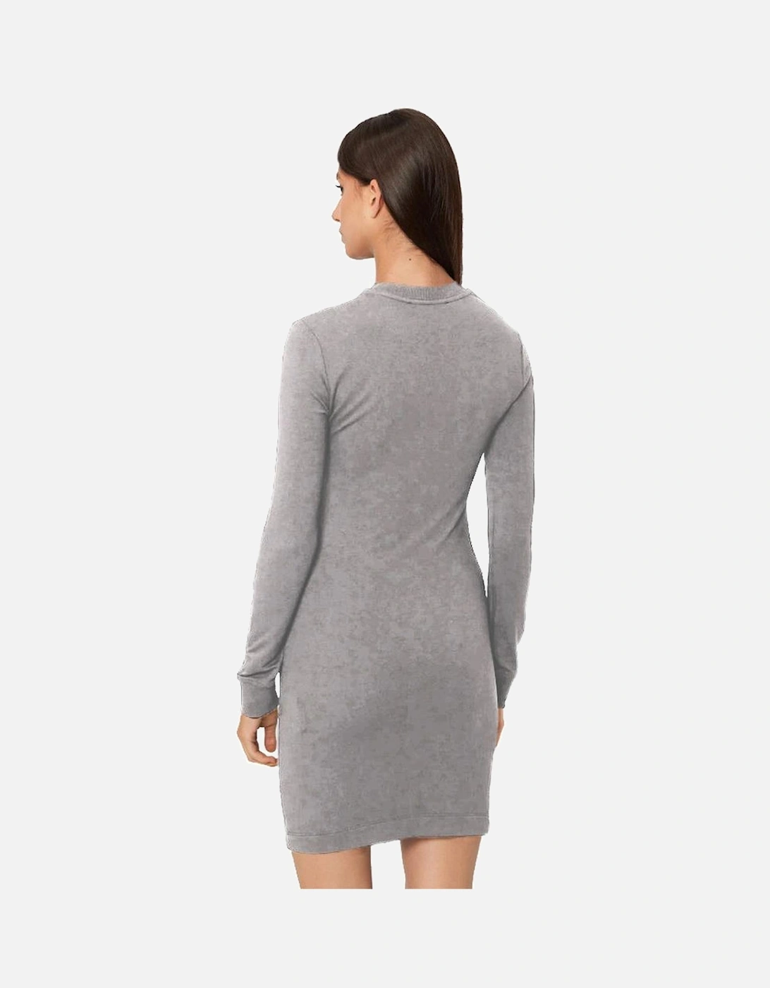 Logo Dress Long Sleeve Mini Dress Women - Gray Dresses