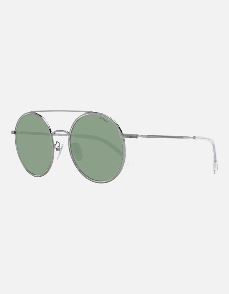 LO282P Round Sunglasses SilverGreen Unisex - Gray