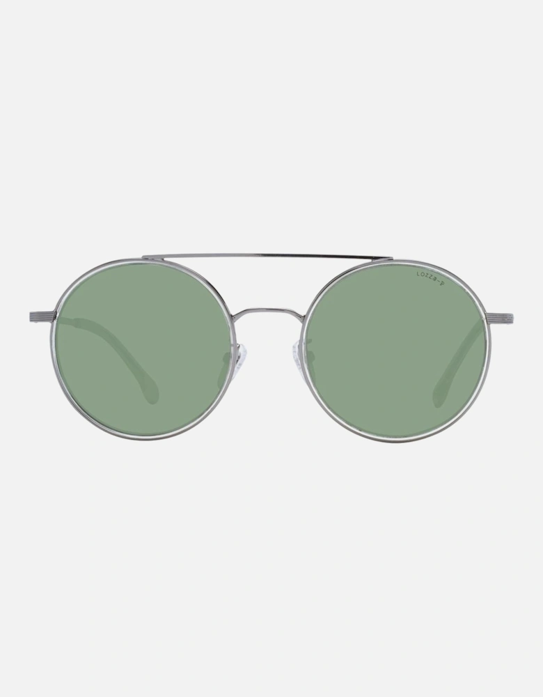 LO282P Round Sunglasses SilverGreen Unisex - Gray