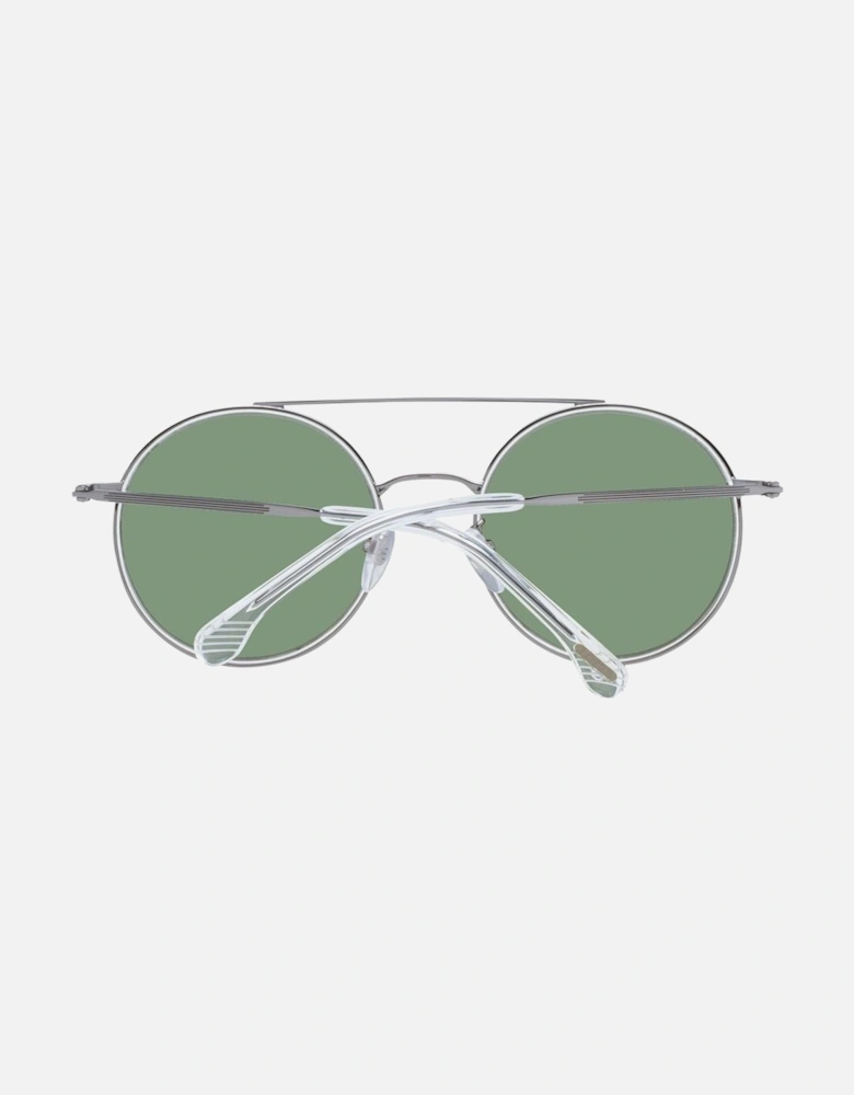 LO282P Round Sunglasses SilverGreen Unisex - Gray