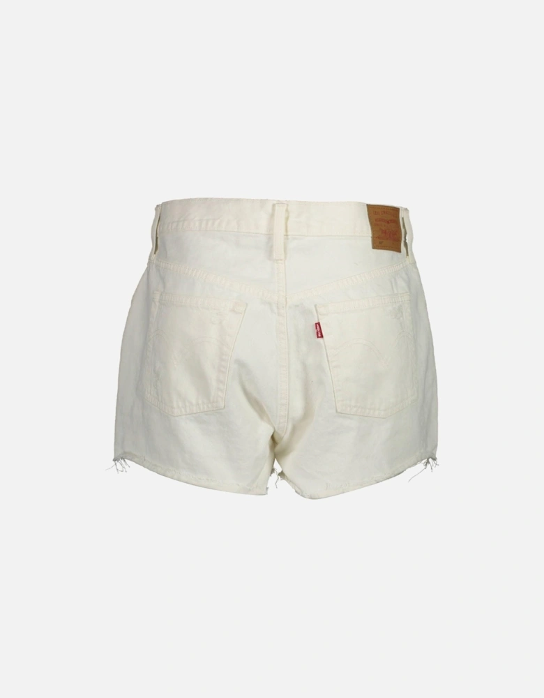 501 Worn Effect Logo Button Jeans with 5 Pockets Women - White Jeans