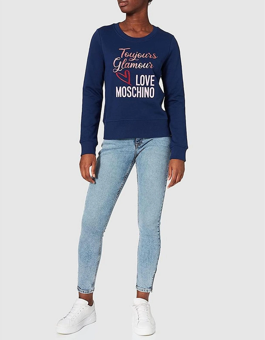 Crewneck Sweatshirt Toujours Glamour Style Women - Blue Sweaters