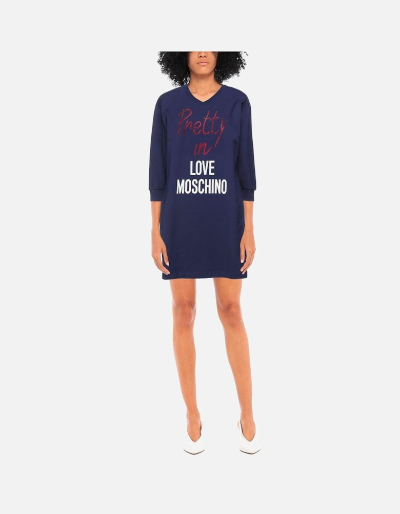Cotton Sweatshirt Dress Model LO4727 Women - Blue Dresses