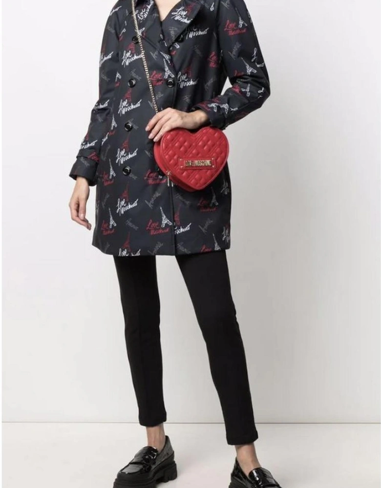 Parisian Print Trench Coat Model LO6947 Women - Black Jackets