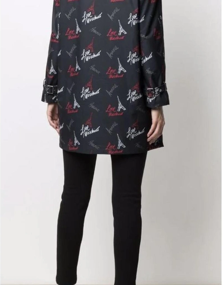Parisian Print Trench Coat Model LO6947 Women - Black Jackets