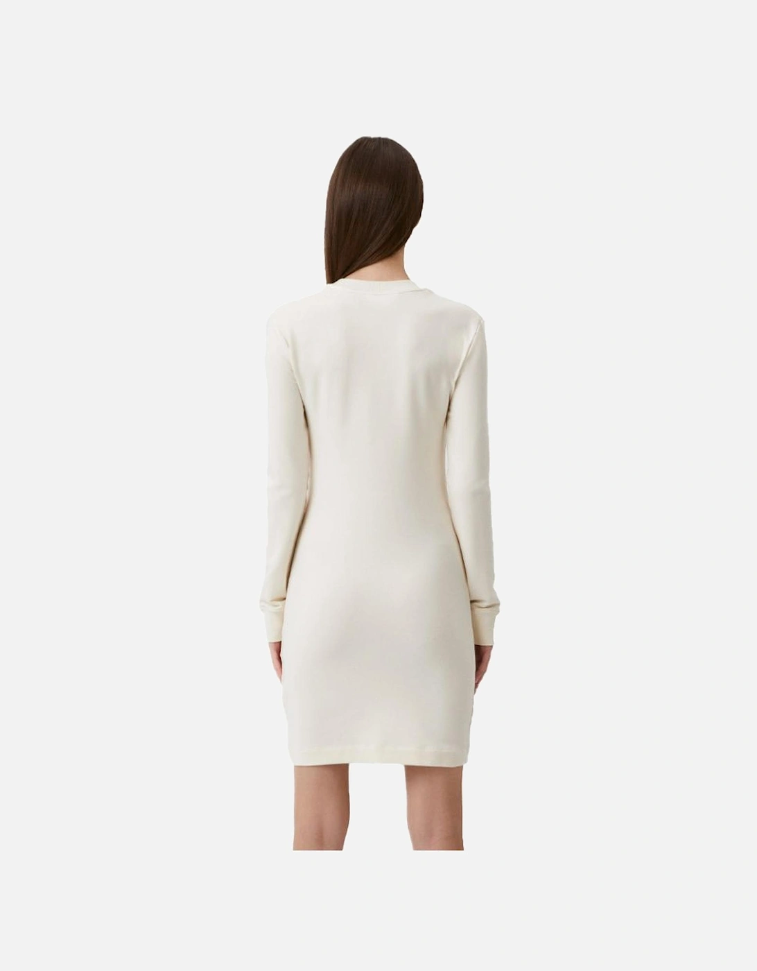 Heart Logo Mini Dress Casual Long Sleeve Dress Women - White Dresses