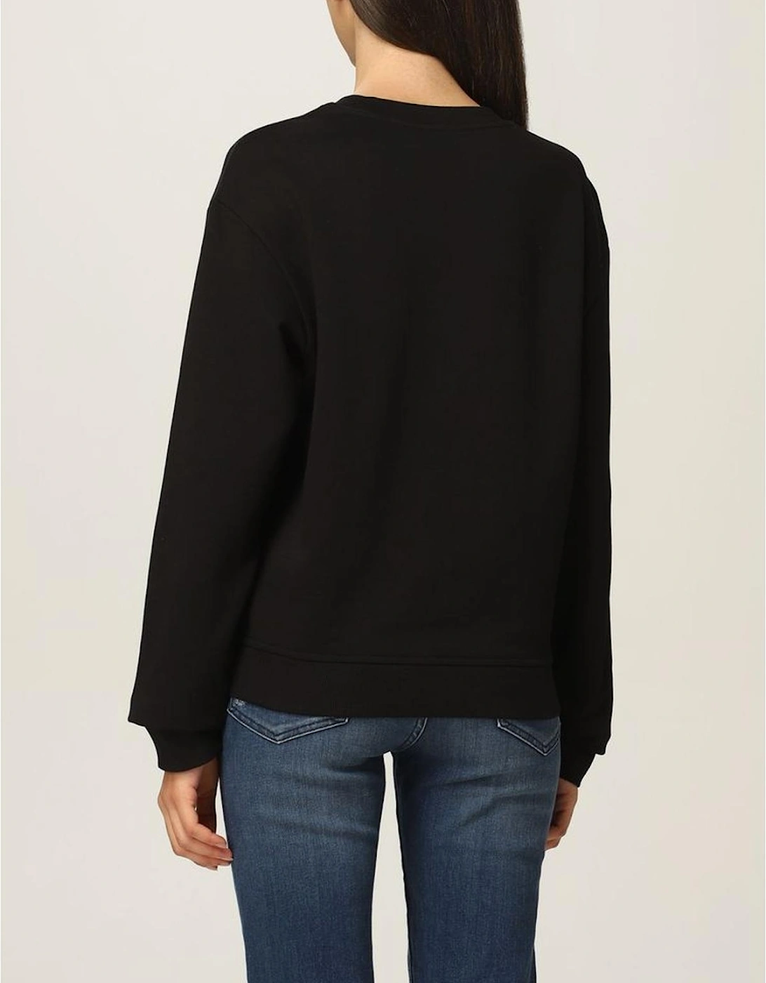 Relaxed Fit Long Sleeve Crew Neck Sweatshirt Women - Black Sweaters