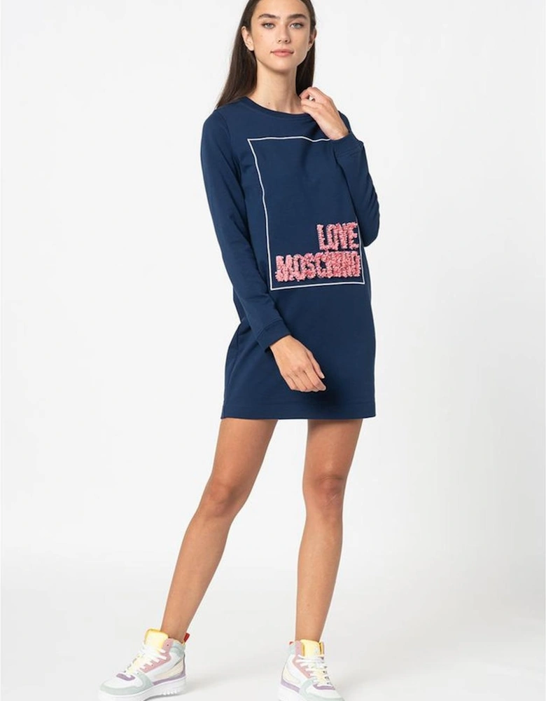 Relief Design Front Dress Women - Blue Dresses