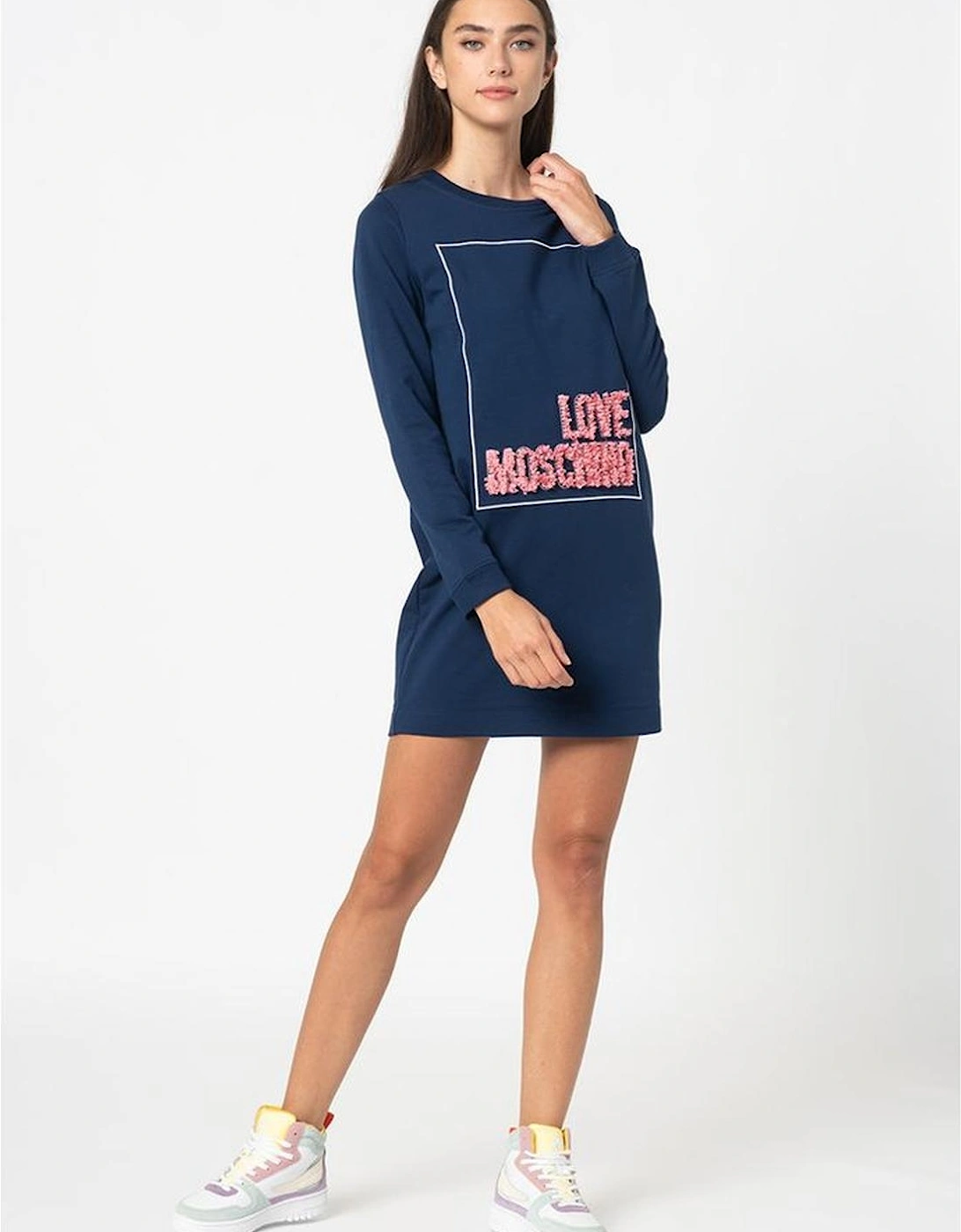 Relief Design Front Dress Women - Blue Dresses
