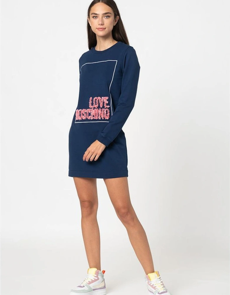 Relief Design Front Dress Women - Blue Dresses