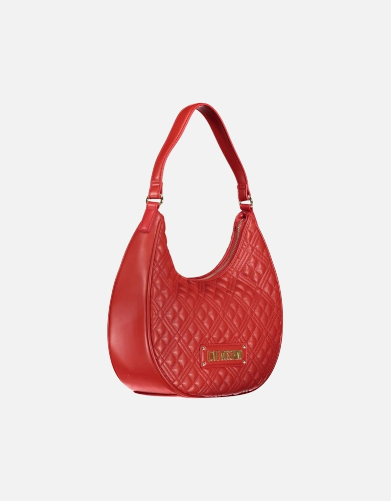 Black Zippered Tote Bag with Handles and Adjustable Strap Women - Pink