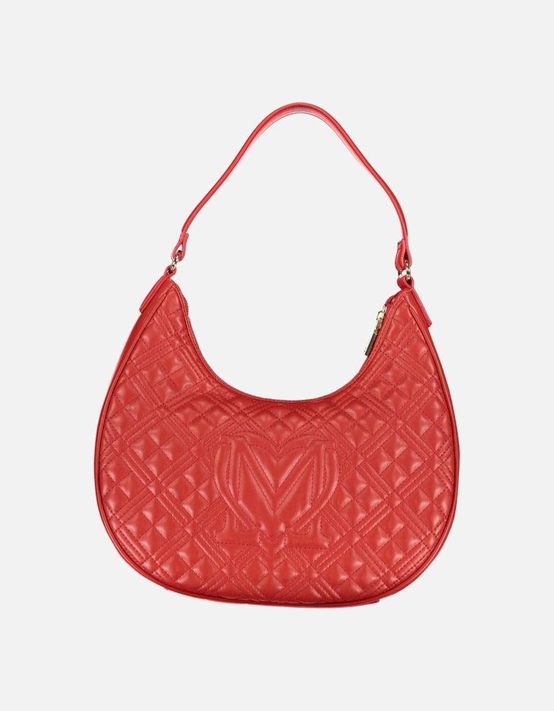 Black Zippered Tote Bag with Handles and Adjustable Strap Women - Pink