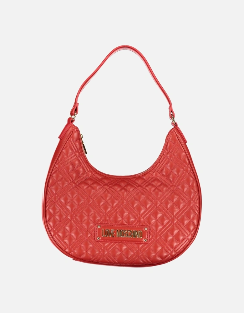 Black Zippered Tote Bag with Handles and Adjustable Strap Women - Pink