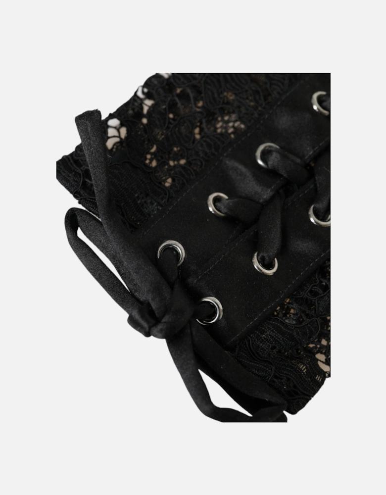 Elbow Length Lace Gloves Women - Black