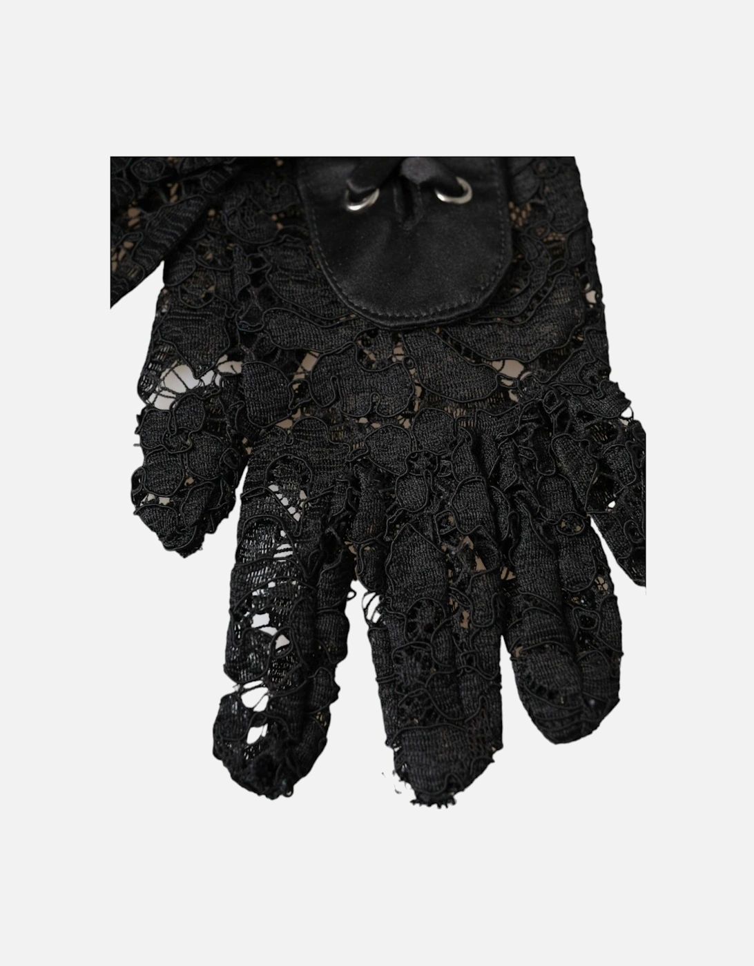 Elbow Length Lace Gloves Women - Black