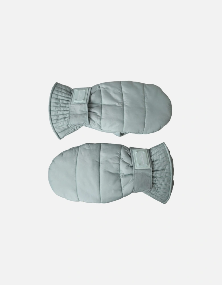 Nylon Cotton Wrist Length Mitten Gloves with Logo Details Women -