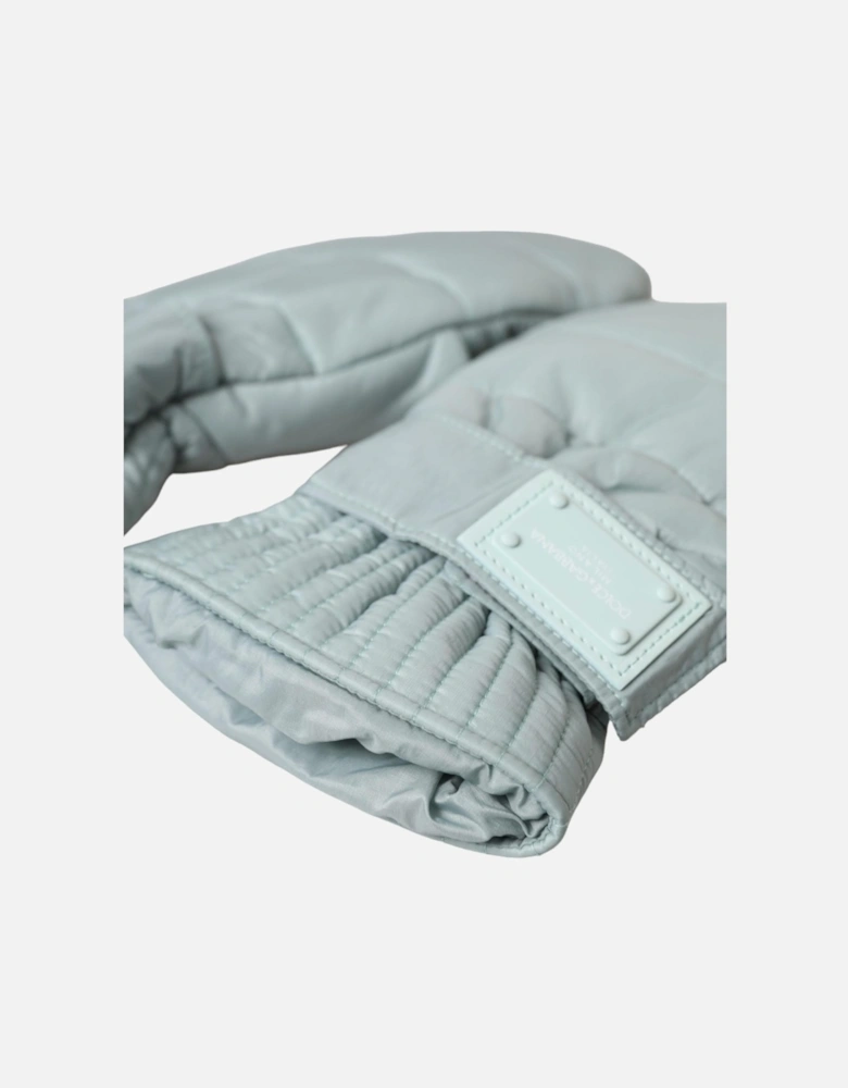 Nylon Cotton Wrist Length Mitten Gloves with Logo Details Women -