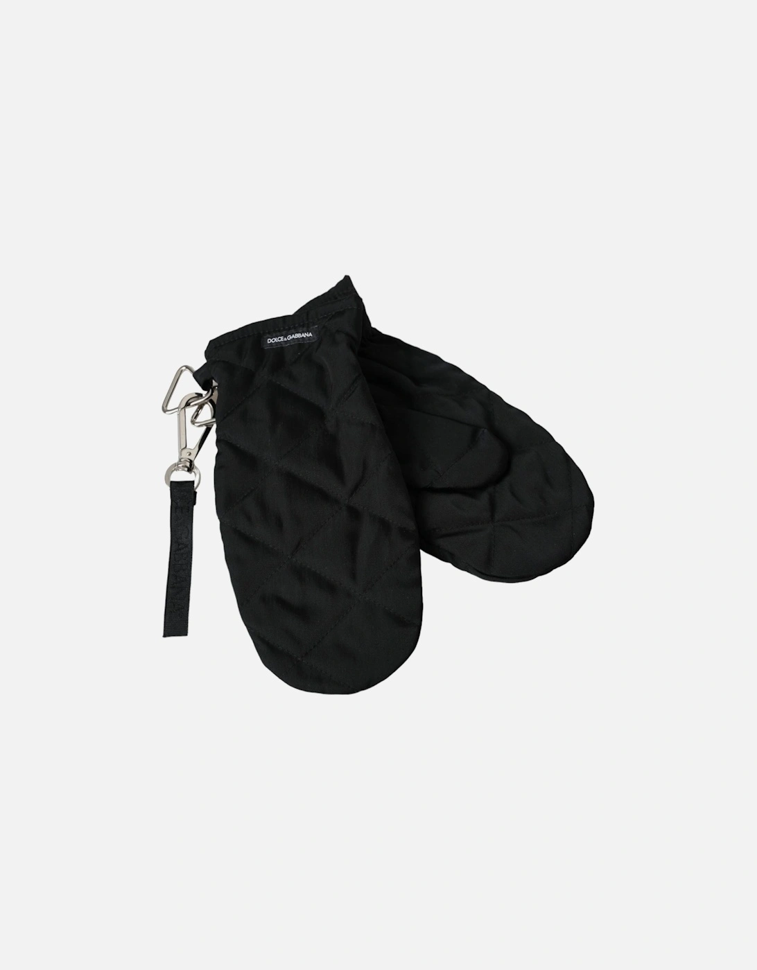 Nylon Wrist Length Mittens with Logo Details Women - Black Gloves, 5 of 4