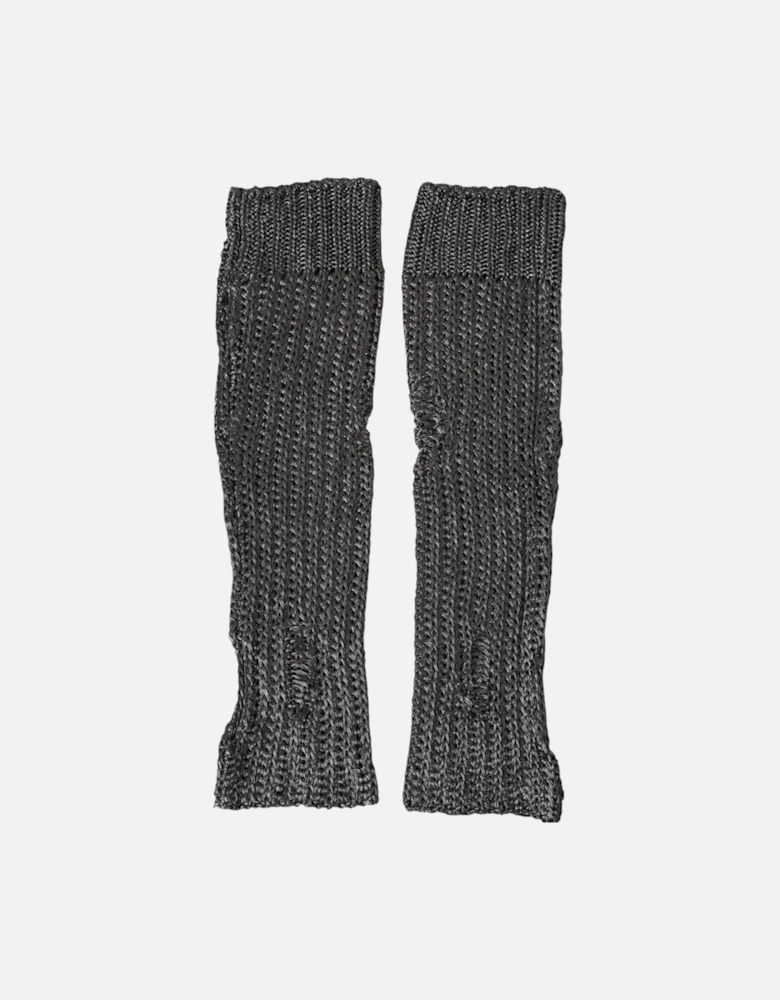 Elbow Length Fingerless Gloves in Grey Women - Gray