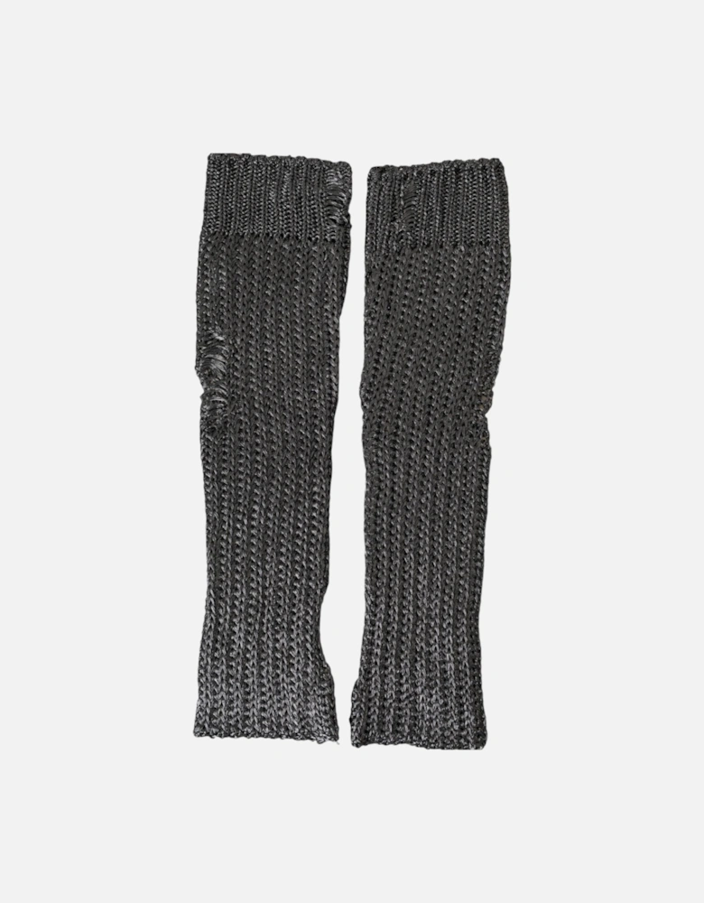 Elbow Length Fingerless Gloves in Grey Women - Gray