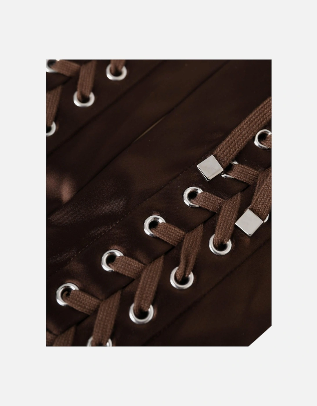 Elbow Length Lace Up Fingerless Gloves - 100% Authentic Women - Brown