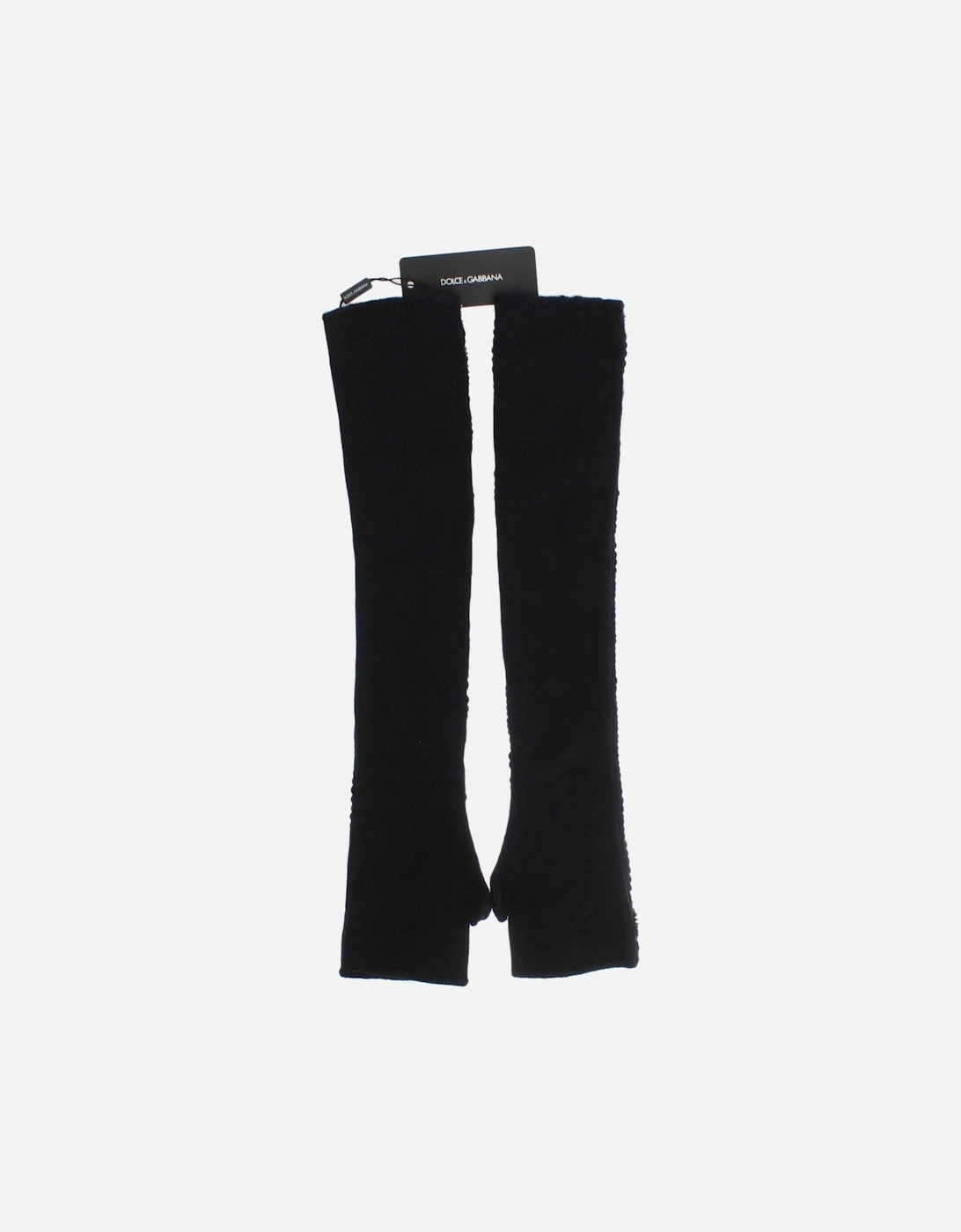 Knitted Cashmere Sequined Gloves Women - Black