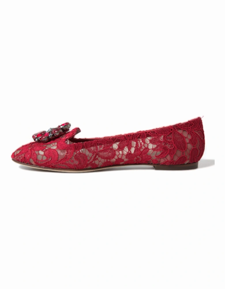 Lace Ballerina Flats Red Style Women