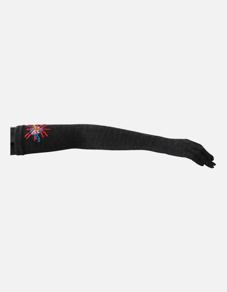 Dolce Gabbana Opera Gloves Embroidered Union Jack Women - Gray