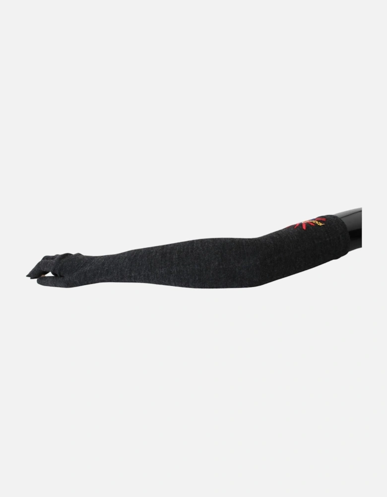 Dolce Gabbana Opera Gloves Embroidered Union Jack Women - Gray