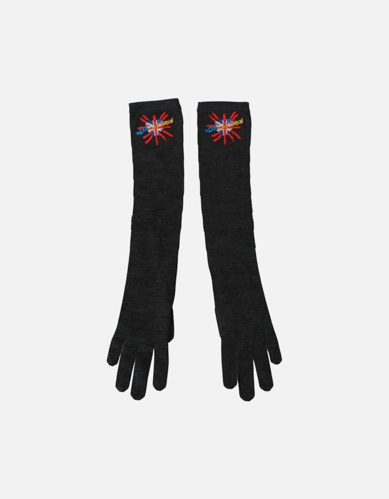 Dolce Gabbana Opera Gloves Embroidered Union Jack Women - Gray