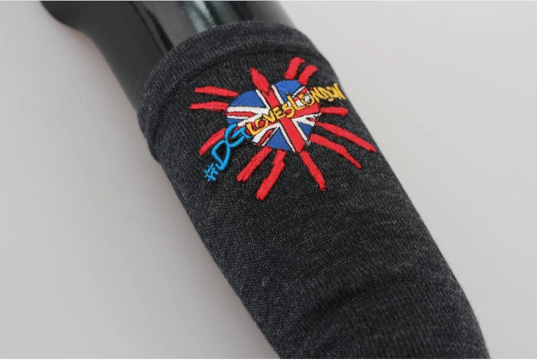 Dolce Gabbana Opera Gloves Embroidered Union Jack Women - Gray