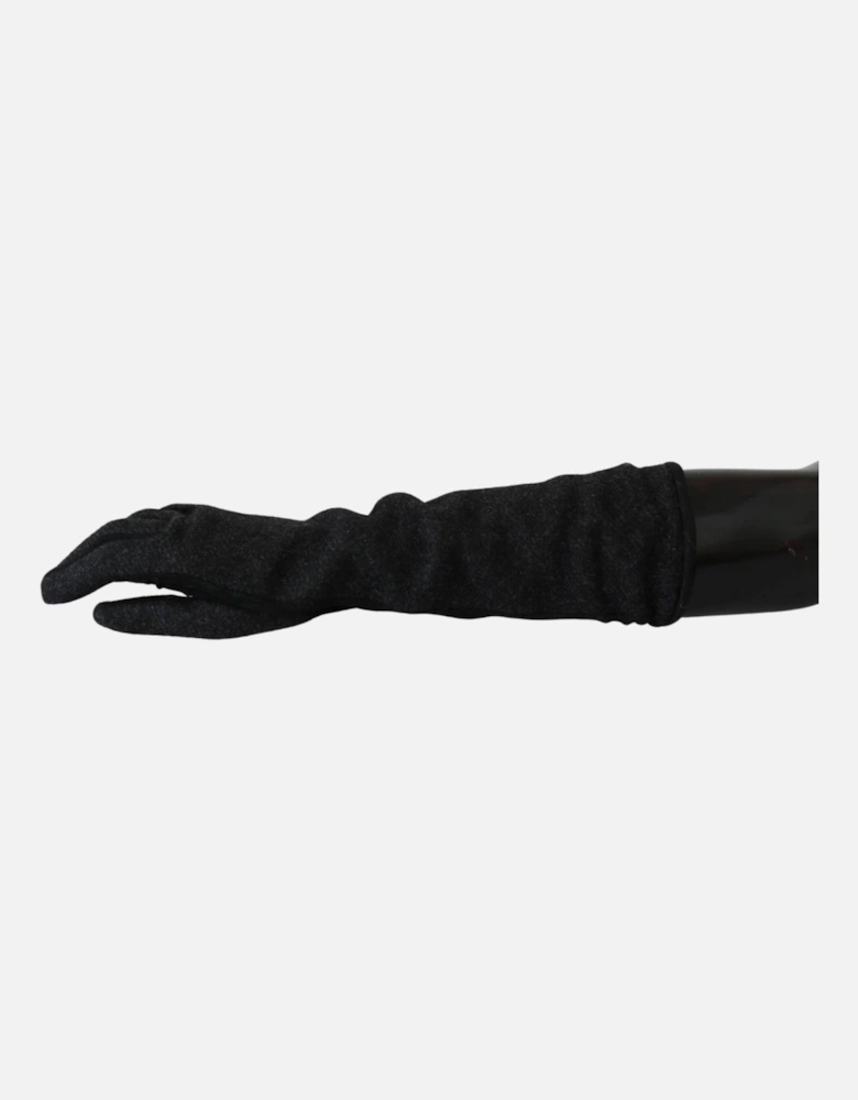 Dolce Gabbana Long Gloves Wool Cashmere Silk Women - Black