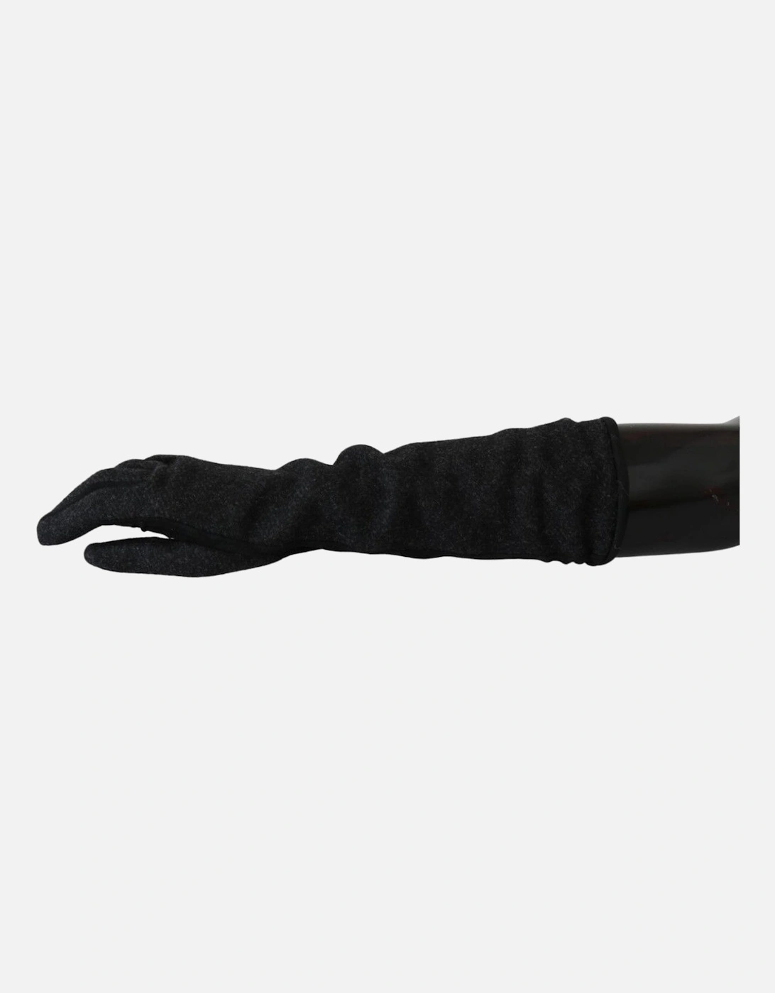 Dolce Gabbana Long Gloves Wool Cashmere Silk Women - Black