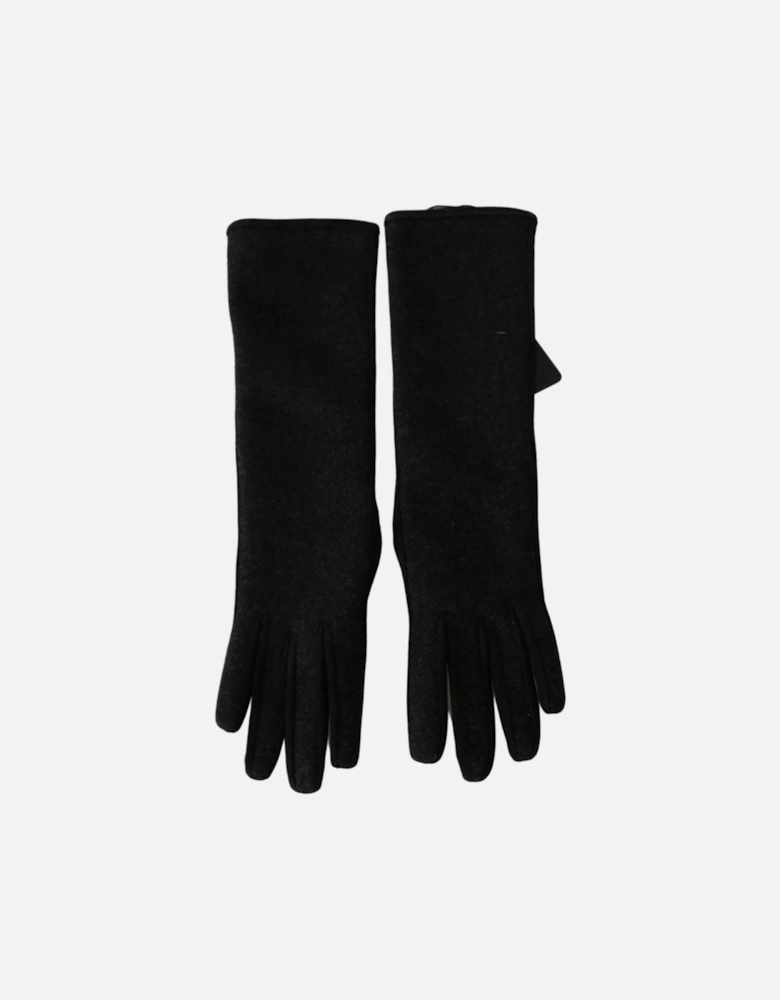 Dolce Gabbana Long Gloves Wool Cashmere Silk Women - Black
