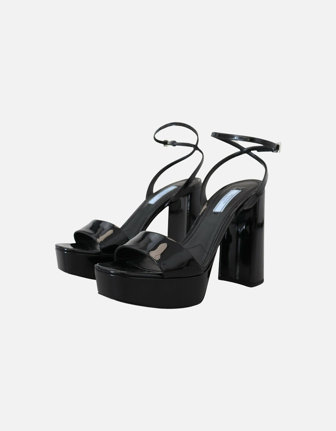 Platform Sandal Patent Leather Heels Women - Black