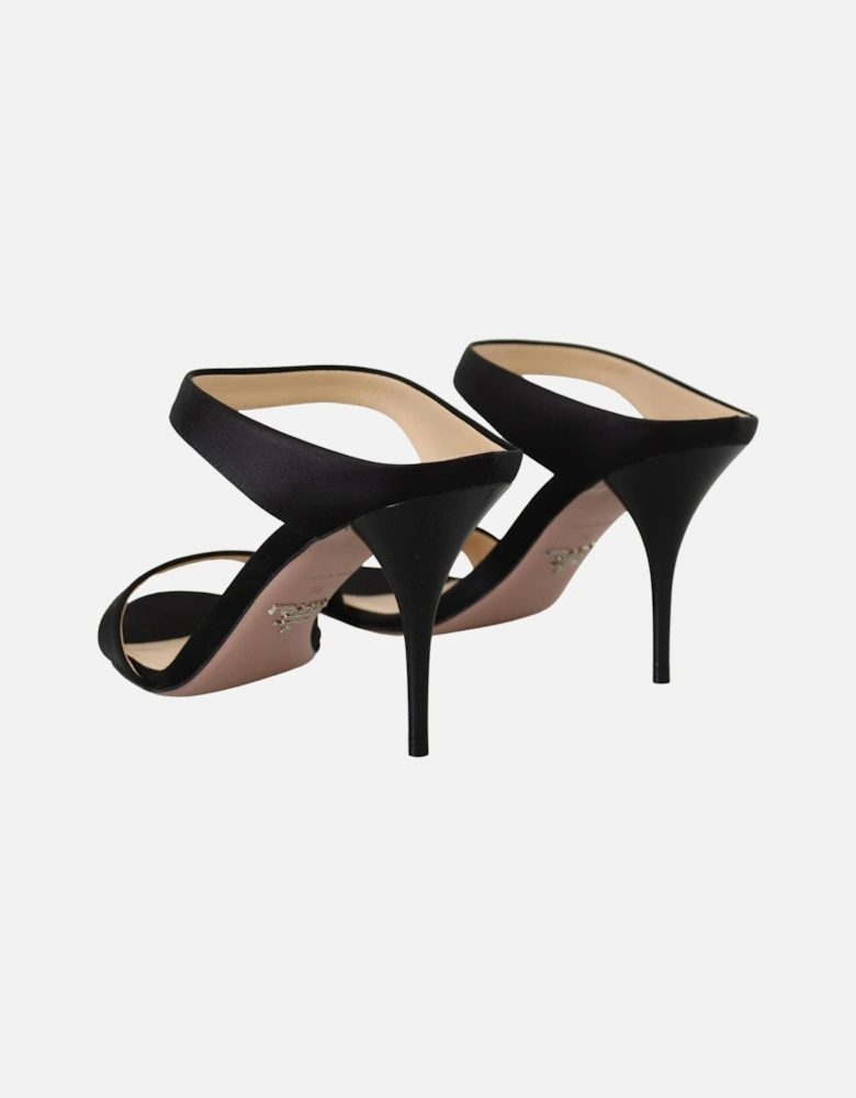 Leather Logo Detail Heeled Pumps Women - Black Sandals