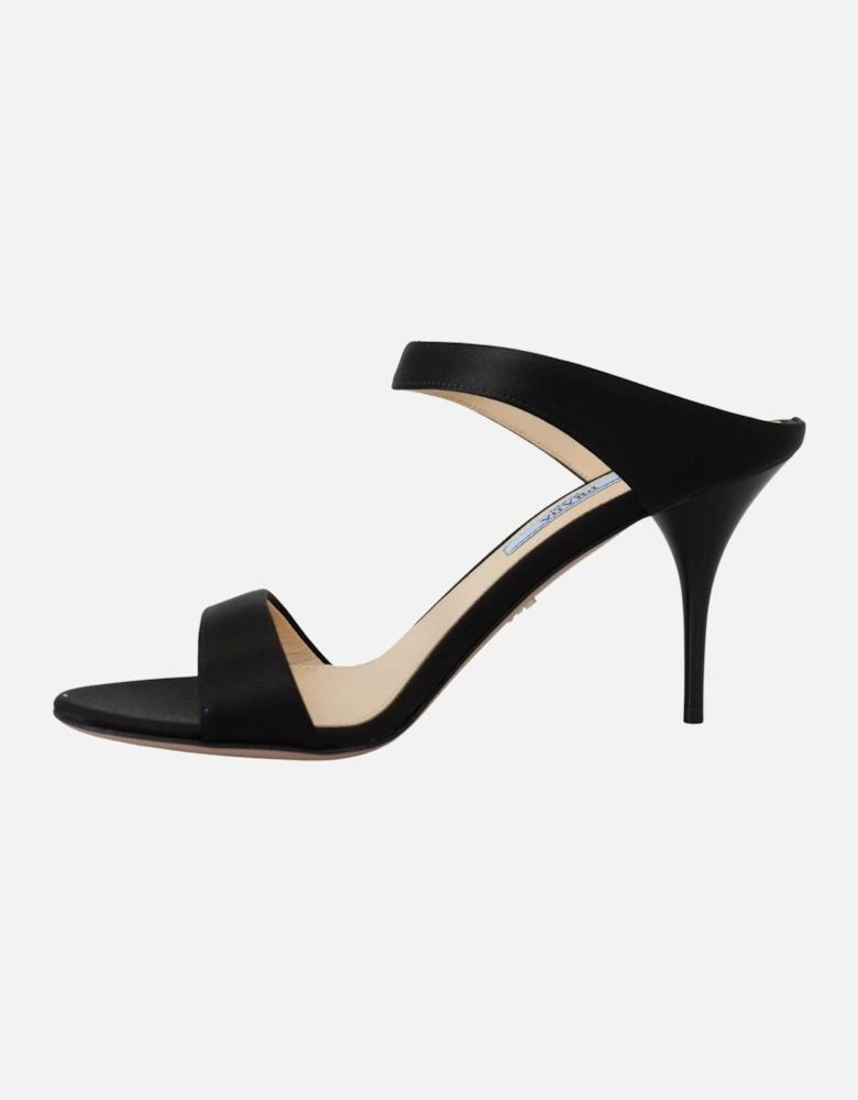 Leather Logo Detail Heeled Pumps Women - Black Sandals