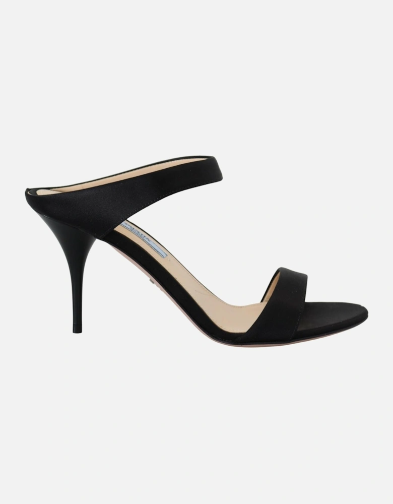 Leather Logo Detail Heeled Pumps Women - Black Sandals