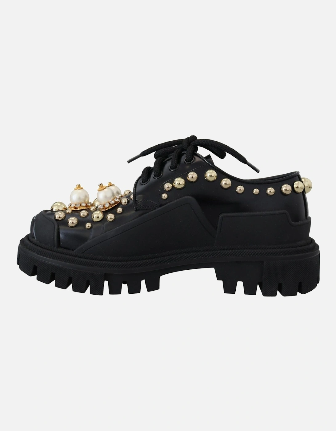 Pearl Embellished Oxfords Women - Black Flats