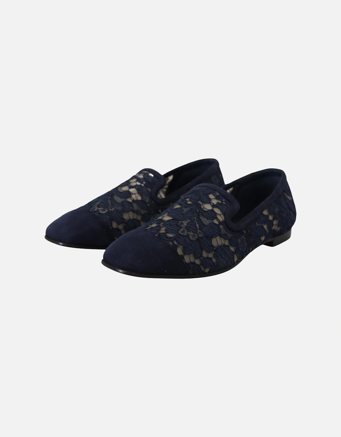 Lace LoafersFloral StyleCasual Women - Blue Flats