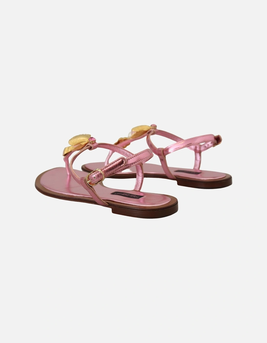 hell Embellihed andal Metallic Leather andal Women - Pink Flats