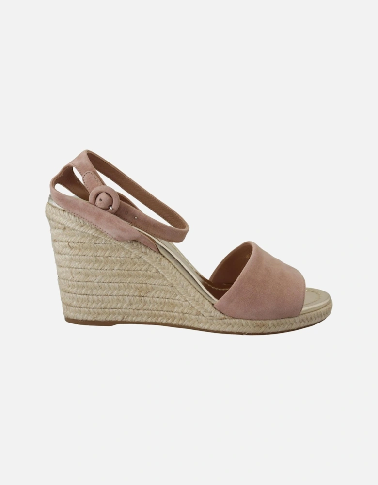 Wedge Ankle Strap Sandals with Gold Insole Women - Pink Platform