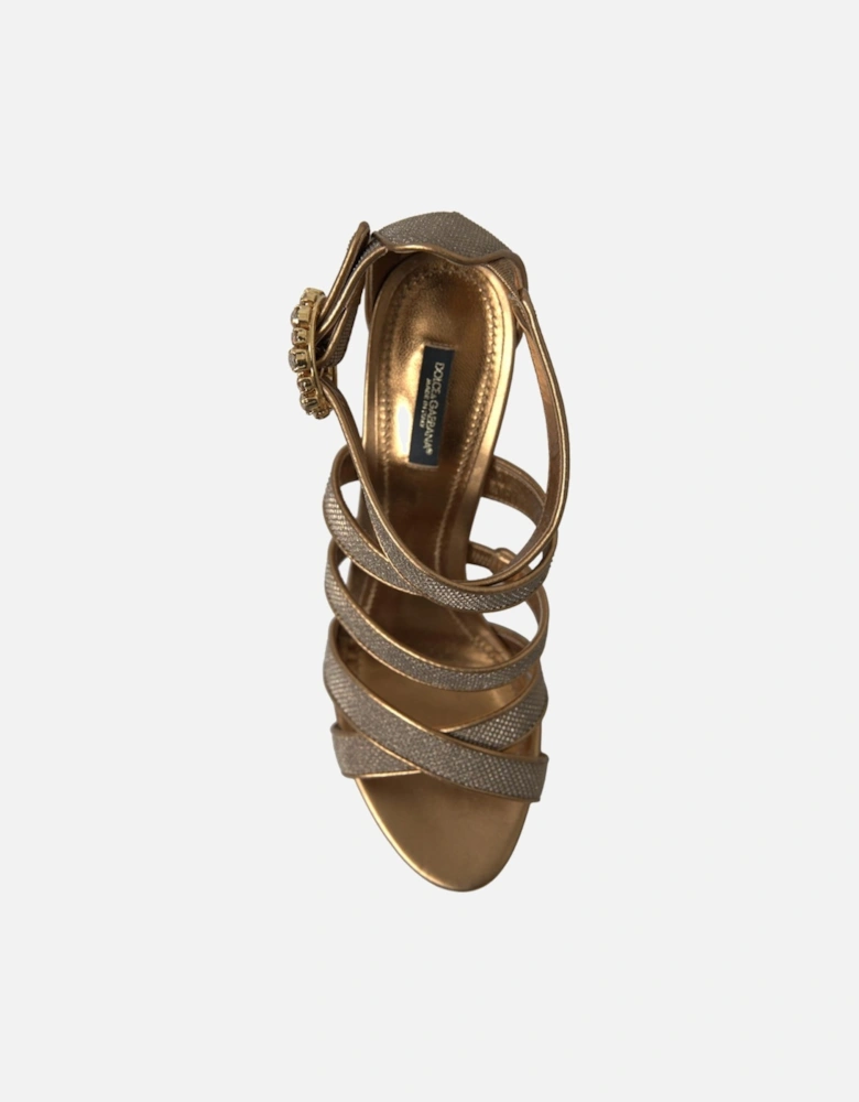 equined andalHigh Heel Women - Bronze Sandals